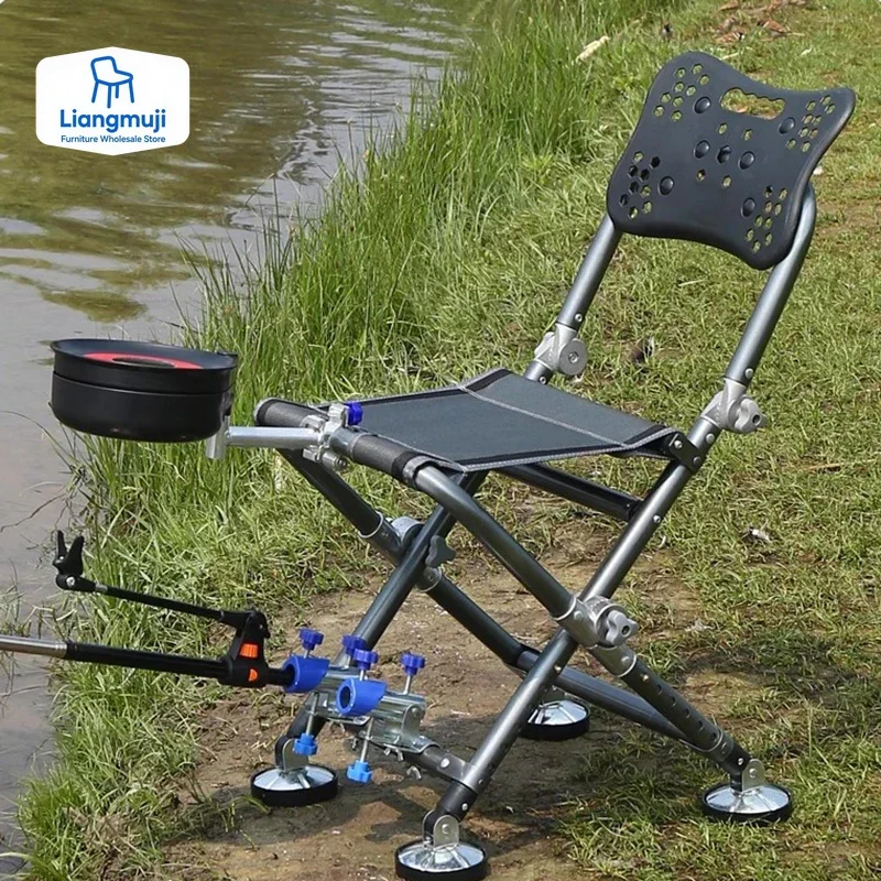 Hunting And Fishing Outdoor Chairs - เก้าอี้ตกปลาแบบพับได้อเนกประสงค์ ชุดเก้าอี้ตกปลาและล่าสัตว์สำหรับตั้งแคมป์ เฟอร์นิเจอร์กลางแจ้ง เก้าอี้ชายหาด FYFC