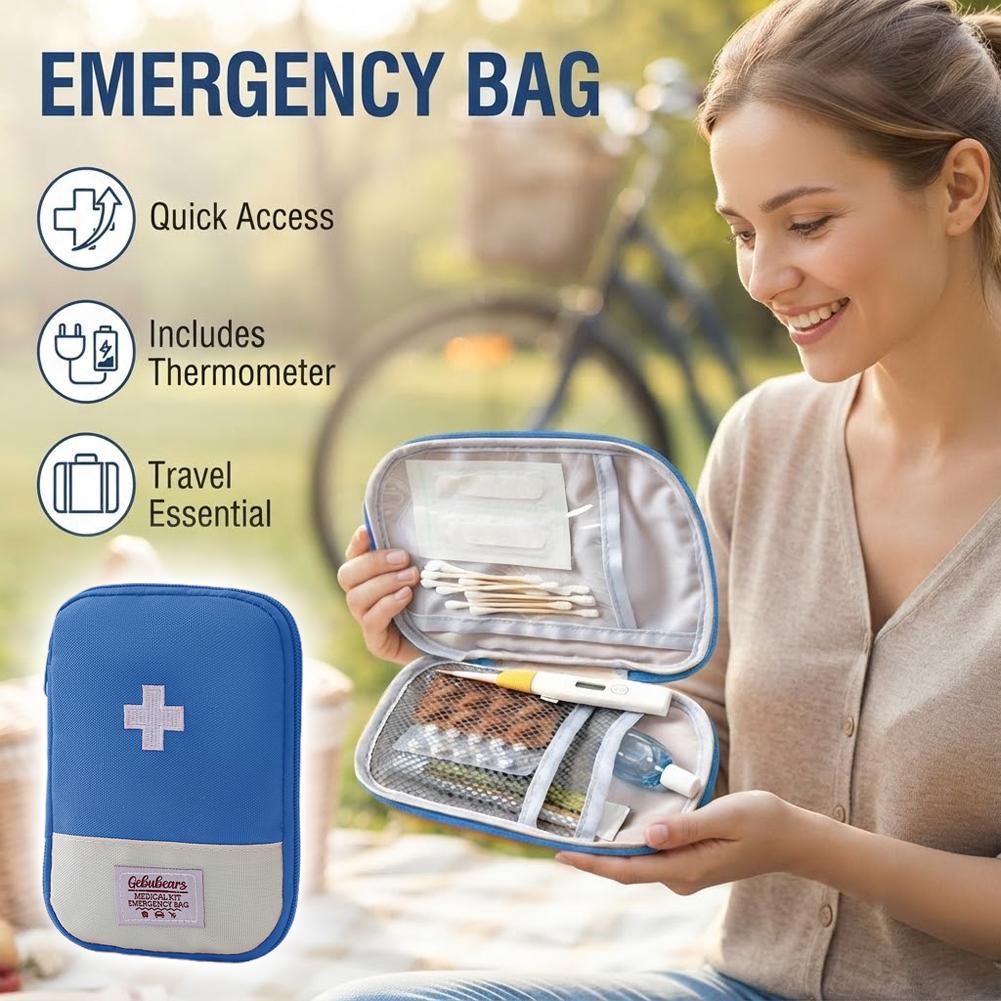 Field Dressing Kit - กระเป๋าเก็บยาสำหรับเดินทาง กระเป๋าเก็บยาสำหรับใช้กลางแจ้ง อุปกรณ์จำเป็นสำหรับสถานการณ์ฉุกเฉิน กระเป๋าเก็บยาสำหรับใช้ในบ้าน พกพาสะดวก กระเป๋าเก็บอุปกรณ์ทางการแพทย์