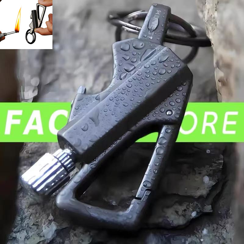 Fire Starter Waterproof - ไฟแช็คโลหะพกพาสำหรับกิจกรรมกลางแจ้ง ไฟติดทนนาน ไม่ต้องจุดซ้ำ ใช้เป็นไม้ขีดไฟได้ กันน้ำ เหมาะสำหรับการตั้งแคมป์และอุปกรณ์เอาตัวรอดกลางแจ้ง