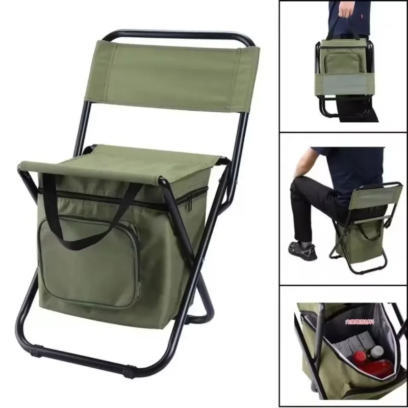 Hunting And Fishing Outdoor Chairs - เก้าอี้เก้าอี้ตกปลาพับแบบพกพาเคลื่อนย้ายได้เก้าอี้ชายหาดสำหรับตกปลาล่าสัตว์ตั้งแคมป์เครื่องมือที่คลุมเบาะรถยนต์