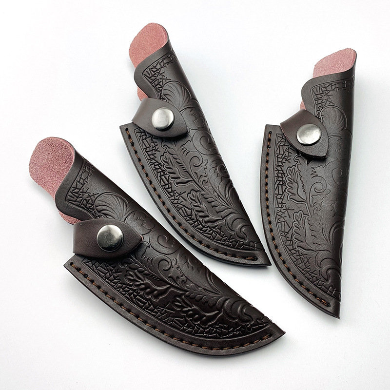 Outdoor Hunting Knife Set - Cowhide มีดกลางแจ้งขนาดเล็กตรงชุดมีดเข็มขัด LOOP Hunt Multi HOLSTER