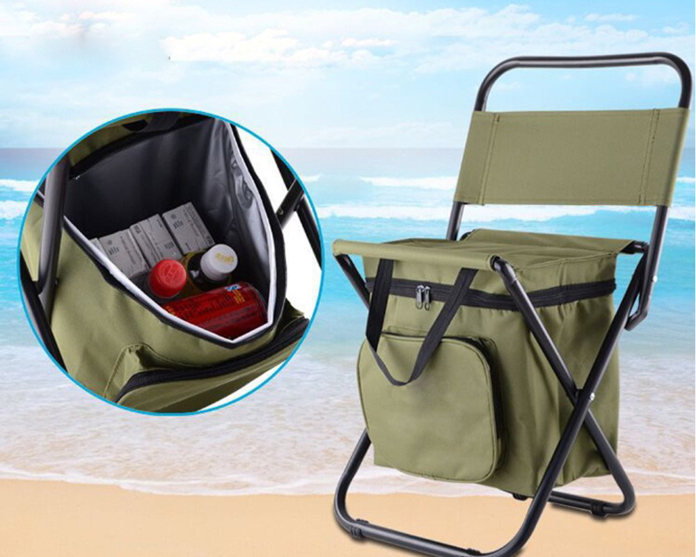 Hunting And Fishing Outdoor Chairs - 2 in 1 พับเก้าอี้ตกปลากระเป๋าตกปลากระเป๋าเป้สะพายหลังเก้าอี้สตูลสะดวกสวมใส่-resistantv สําหรับล่าสัตว์กลางแจ้งปีนเขาอุปกรณ์