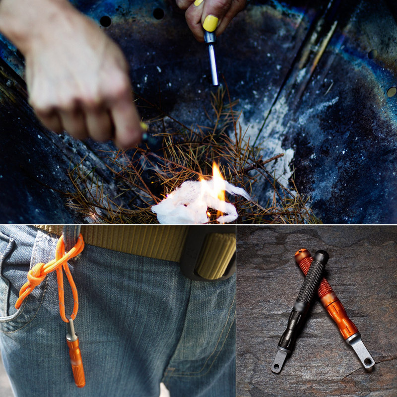 Fire Starter Waterproof - ที่จุดไฟฉุกเฉินแบบกันน้ำสำหรับใช้งานกลางแจ้ง ทำจากเหล็กและหินเหล็กไฟ อุปกรณ์ตั้งแคมป์ แท่งสังกะสีแมกนีเซียม แท่งจุดไฟอเนกประสงค์