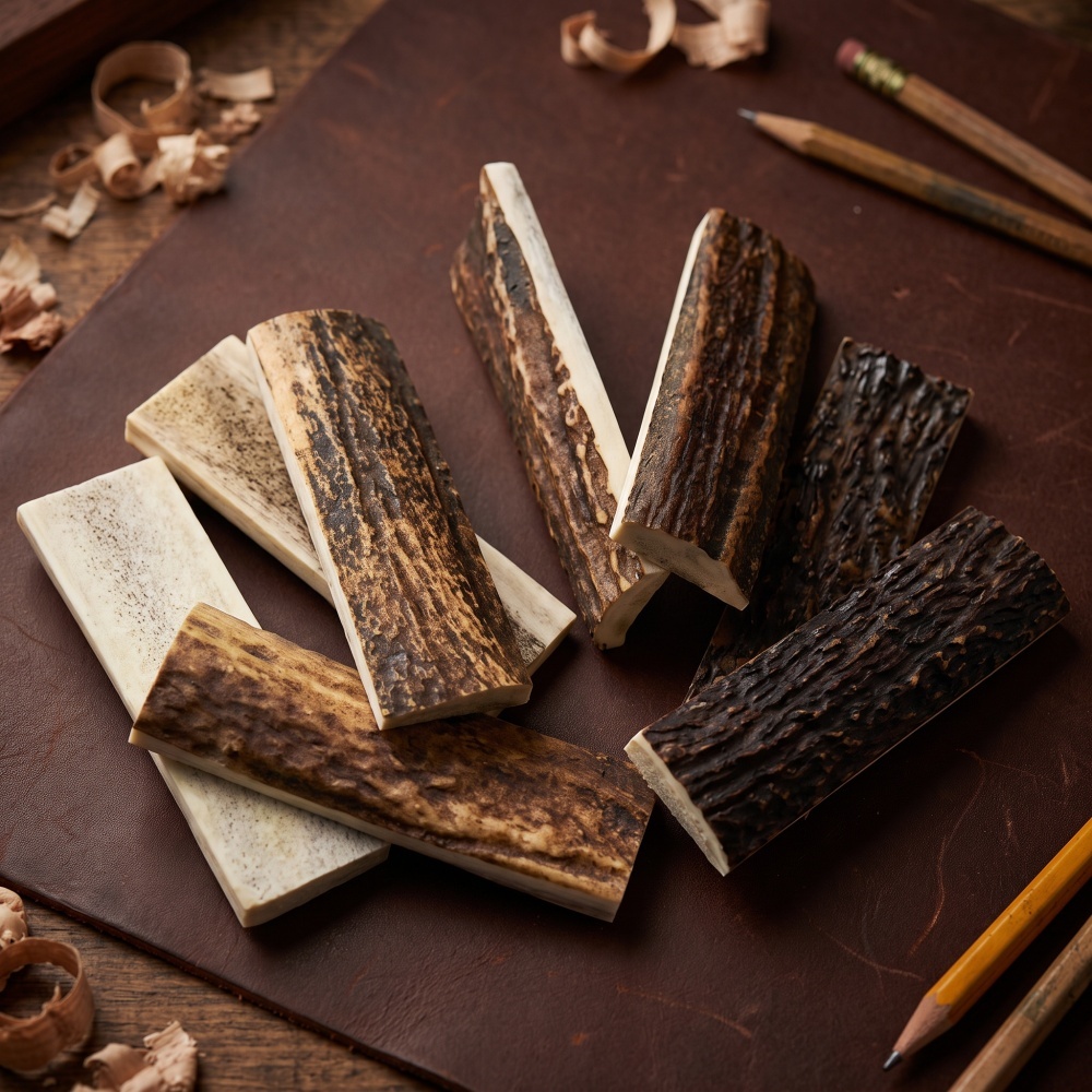 Elk Bugle Call - ด้ามมีดทำจากเขาสัตว์ธรรมชาติคุณภาพสูง 1 คู่ ขนาด 102x30x12 มม.