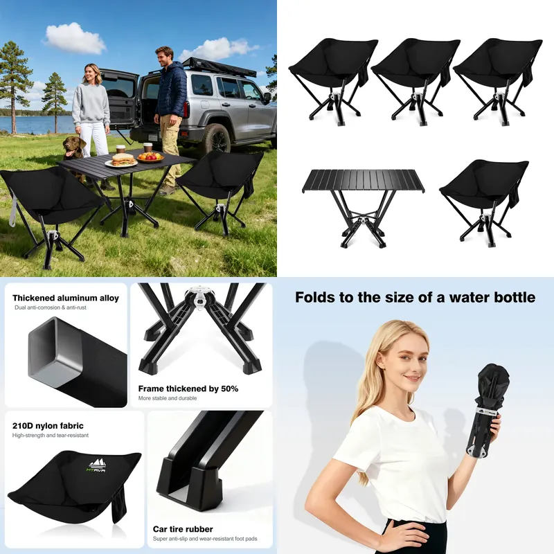 Hunting And Fishing Outdoor Chairs - เก้าอี้พับอลูมิเนียมแบบหนาพิเศษ, เก้าอี้พกพาขนาดใหญ่สำหรับตกปลา ล่าสัตว์ และกิจกรรมกลางแจ้ง