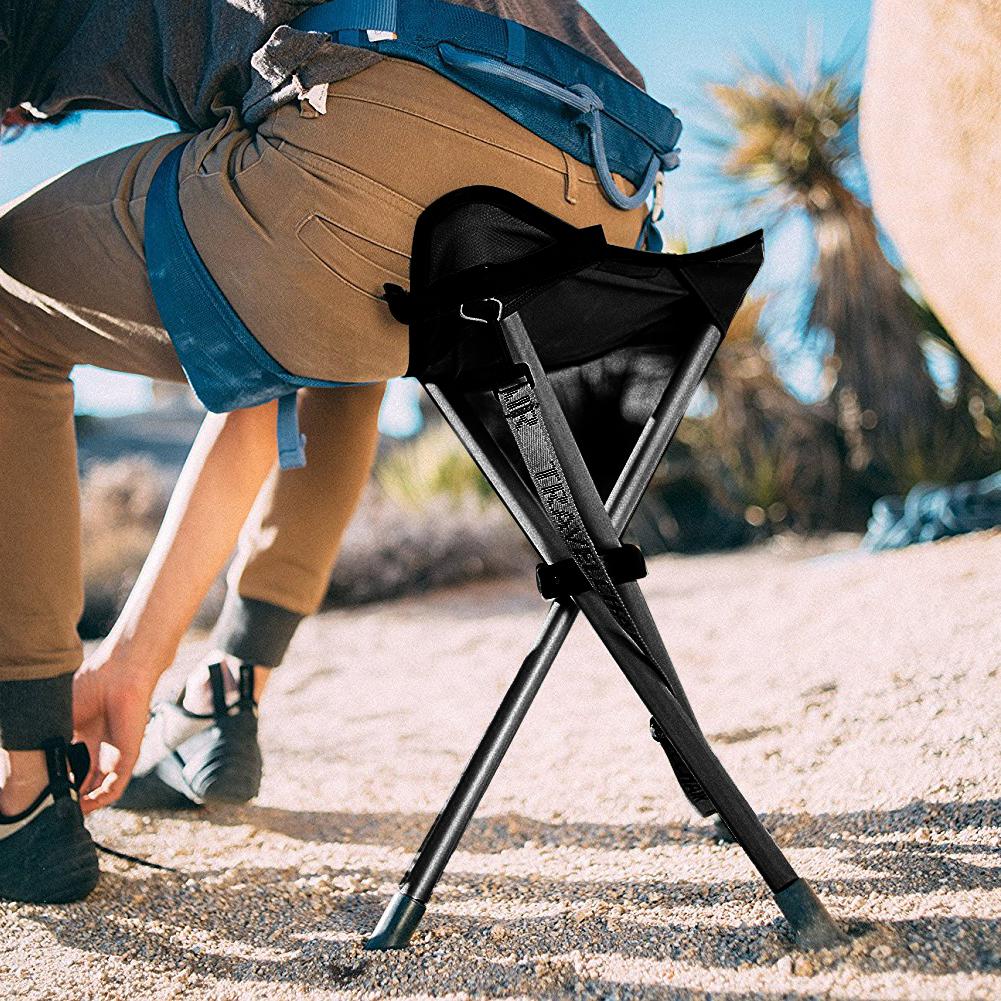 Hunting And Fishing Outdoor Chairs - เก้าอี้สามขาแบบพกพาพับได้พร้อมเคสพกพาสำหรับตั้งแคมป์กลางแจ้งเดินการล่าสัตว์การเดินป่าตกปลาท่องเที่ยวน้ำหนัก200ปอนด์