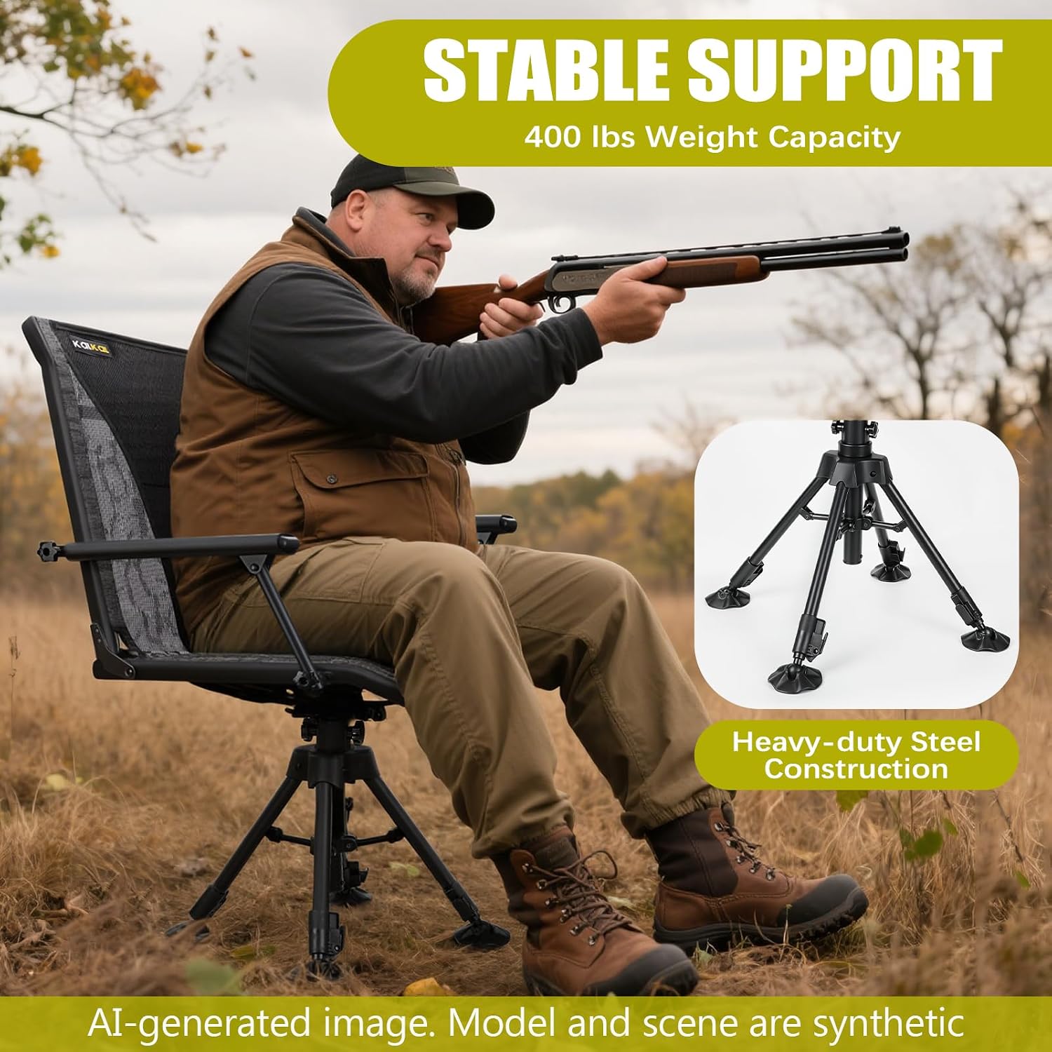 เก้าอี้ล่าสัตว์แบบหมุนได้ 360  - Hunting And Fishing Outdoor Chairs บทวิจารณ์และราคา