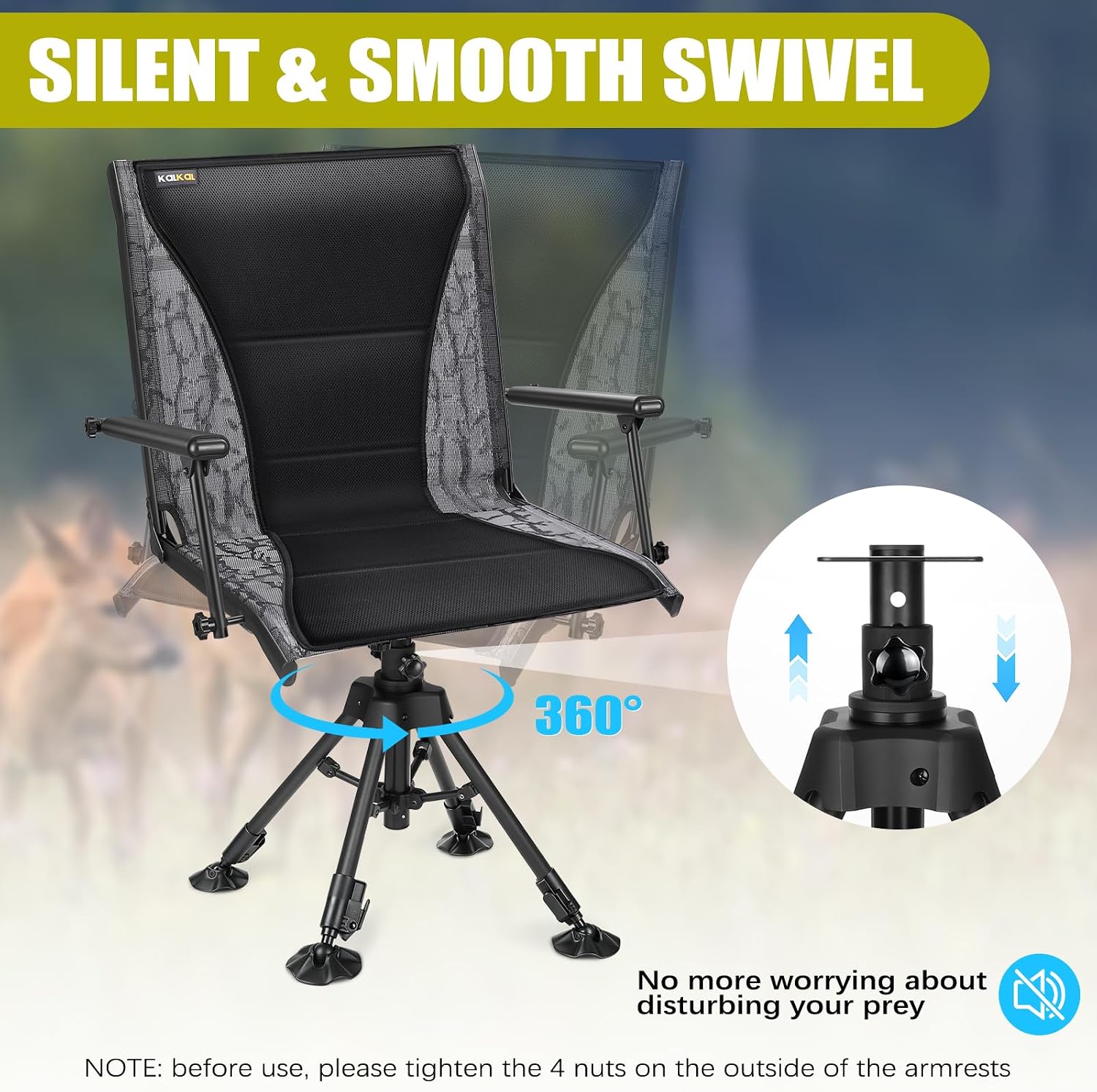 เก้าอี้ล่าสัตว์แบบหมุนได้ 360  - Hunting And Fishing Outdoor Chairs บทวิจารณ์และราคา
