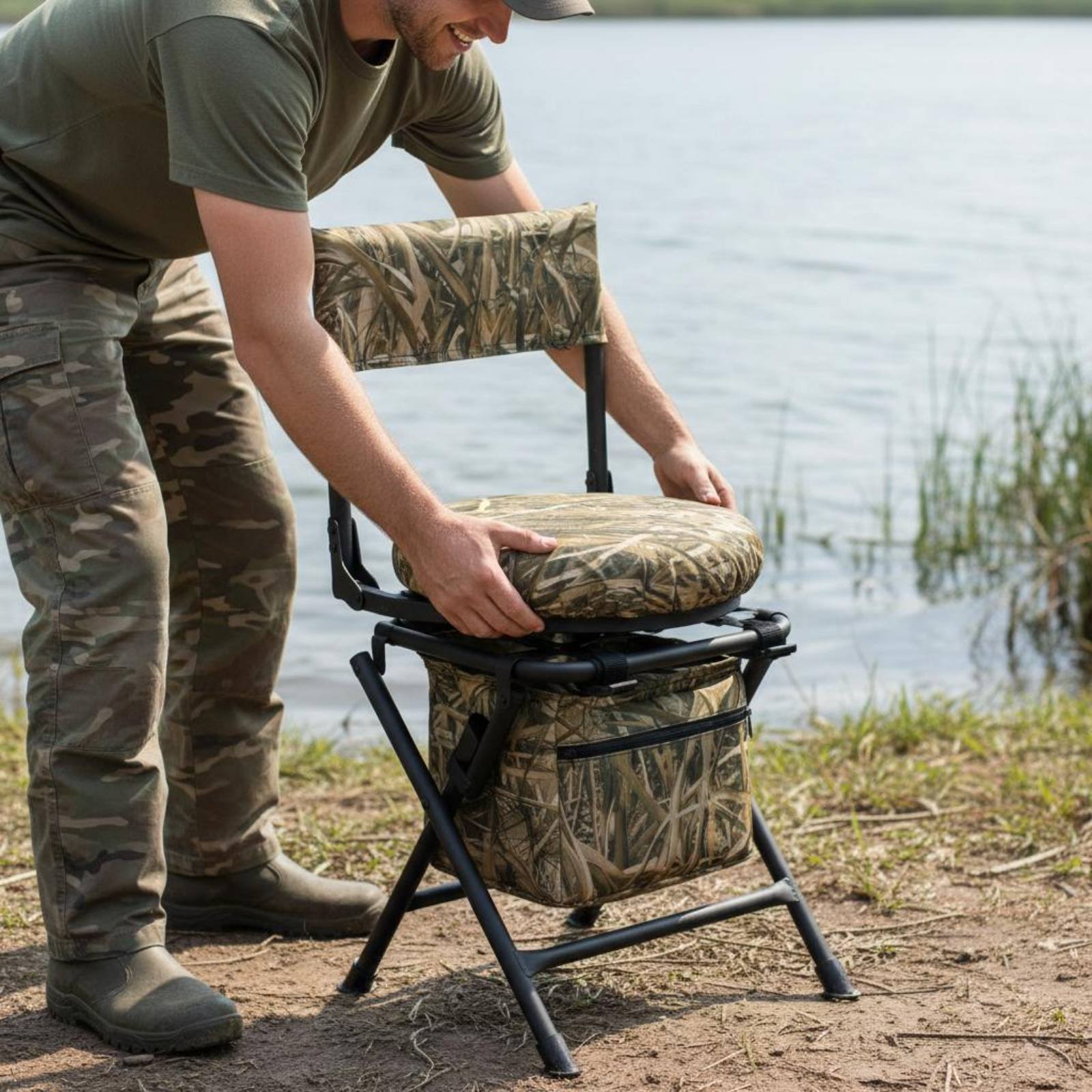 เก้าอี้ตกปลาแบบพับได้ เก้าอี้พ - Hunting And Fishing Outdoor Chairs บทวิจารณ์และราคา