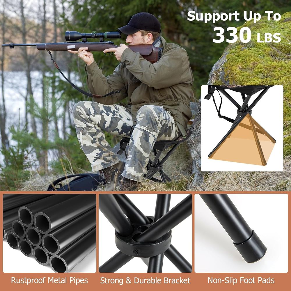 เก้าอี้พับได้แบบพกพา 2 ชิ้น น้ - Hunting And Fishing Outdoor Chairs บทวิจารณ์และราคา